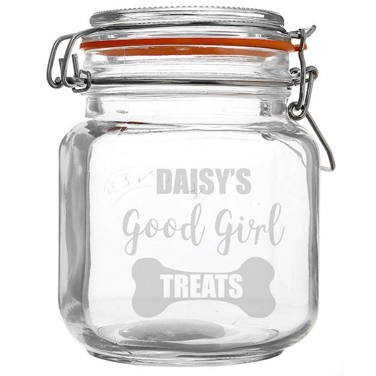Personalised Good Girl/Boy Treats Glass Kilner Jar